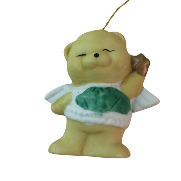 Vintage Porcelain Teddy Bear Angel 3" Christmas Ornament Set of 3 Taiwan ROC - Picture 8 of 12